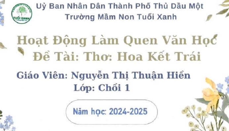 THƠ "HOA KẾT TRÁI"